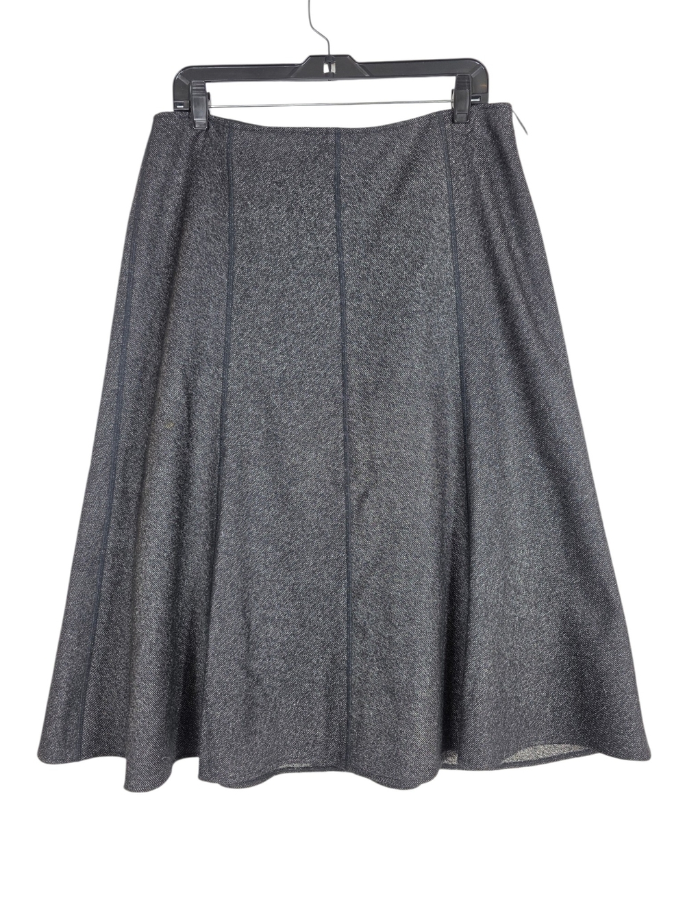 Betty Barclay Wool Classic A-Line Midi Skirt in Charcoal Gray